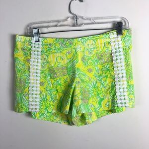 Lilly Pulitzer Green Cat Floral Lace Shorts 4